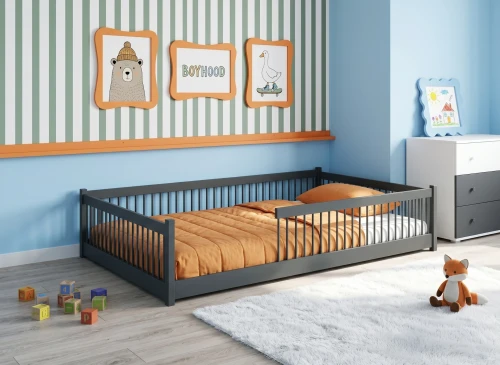 JUNIOR 120X200 grafitová dětská postel Montessori Lano Nábytek
