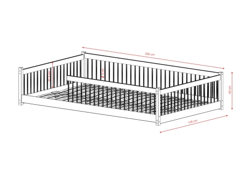 JUNIOR 120X200 borovice dětská postel Montessori Lano Nábytek