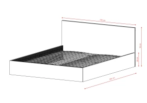 Čalouněná postel HAVEN 160x200 v popelavé látce Manila 19