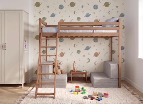 SOFENA 90X200 skořicová lůžko na patrové posteli s modulární pohovkou světle šedá látka dove 19 Lano Nábytek