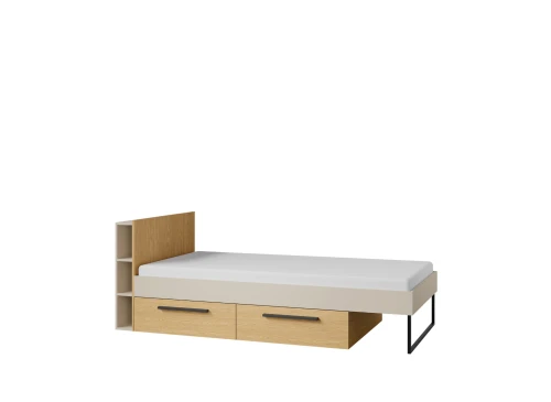 LOR 11 šedobéžová / kašmír / dub jarní studentská postel 90x200 Lano Nábytek