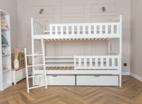 IGNAŚ 90x180 bílá patrová postel Lano Nábytek