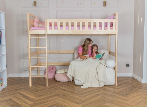 MIA 90x180 borovice vyvýšená jednolůžková dětská postel Lano Nábytek