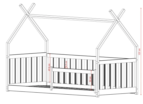 BOGUŚ 90x180 bavlna dětská jednolůžková postel tipi Lano Nábytek