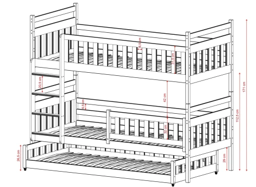 OLIWIA 80x160 bavlna patrová postel Lano Nábytek
