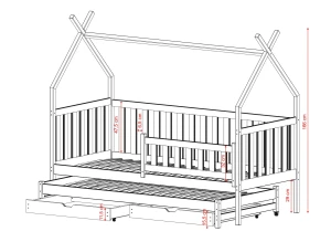TYTUS 90x180 bavlna výsuvná dvoulůžková postel tipi Lano Nábytek