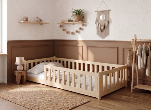 BELLA 80x180 nenatřené dřevo dětská postel Montessori Lano Nábytek