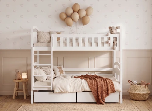 IGNAŚ 90x200 white bunk bed Lano Furniture