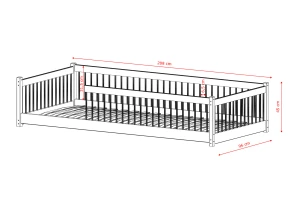 PEDRO 90x200 popelavá dětská postel Montessori Lano Nábytek