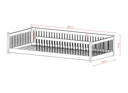 PEDRO 90x200 borovice dětská postel Montessori Lano Nábytek
