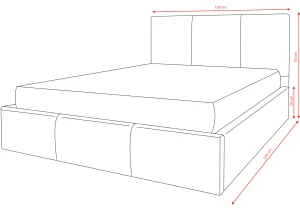 Čalouněná postel HAVEN 120x200 v krémové látce Manila 01