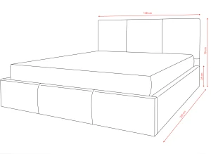 Čalouněná postel HAVEN 140x200 v krémové látce Manila 01
