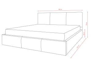 Čalouněná postel HAVEN 160x200 v popelavé látce Manila 19