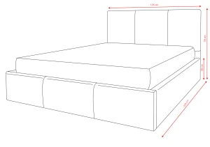 HAVEN 120x200 béžová čalouněná postel velur Manila 02 Lano Meble