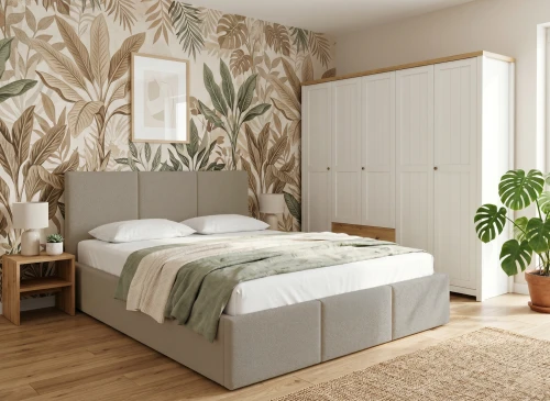 HAVEN 160x200 taupe čalouněná postel velur Manila 03 Lano Meble