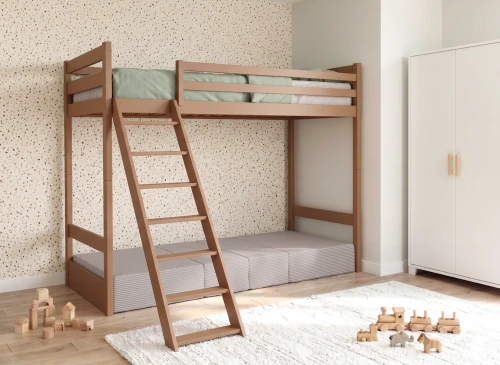 SOFENA 90X200 skořicová lůžko na patrové posteli s modulární pohovkou světle šedá látka dove 19 Lano Nábytek