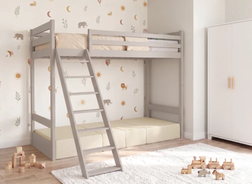 SOFENA 90X200 kašmír postel na vyvýšené konstrukci s modulární pohovkou béžová látka poso 38 Lano Nábytek