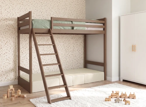 SOFENA 90X200 mléčná čokoláda lůžko na patrové posteli s modulární pohovkou béžová látka poso 38 Lano Nábytek