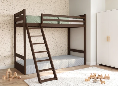 SOFENA 90X200 tmavá čokoláda lůžko na patrové posteli s modulární pohovkou světle šedá zoom 15 sage Lano Nábytek