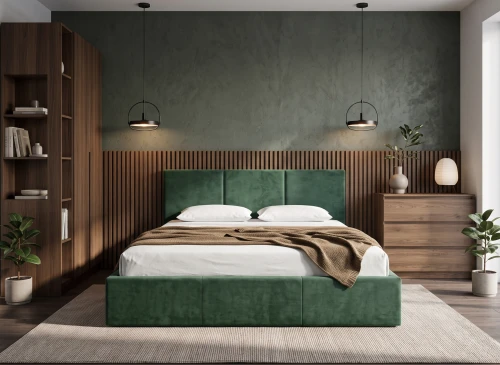 HAVEN 140x200 zelená čalouněná postel z veluru Manila 36 Lano Nábytek