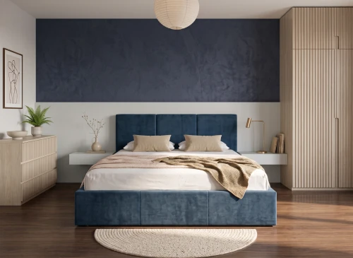 HAVEN 120x200 modrá čalouněná postel z veluru Manila 26 Lano Nábytek