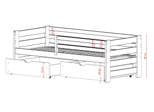 ERGO 90x200 skořicová dětská jednolůžková postel Lano Nábytek