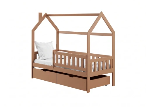 NATAN 90x180 skořicová dětská jednolůžková postel domeček Lano Nábytek