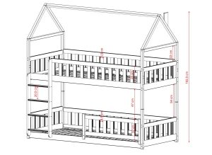 POLA 80x160 skořicová patrová postel Lano Nábytek