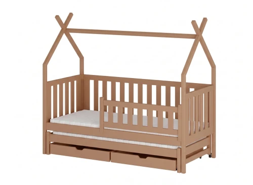 TYTUS 90x180 skořicová výsuvná dvoulůžková postel tipi Lano Nábytek