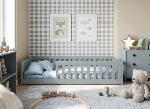 BELLA 90x200 popelavá dětská postel Montessori Lano Nábytek