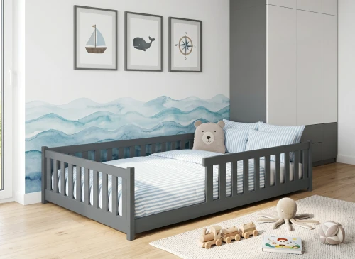 MATI 140x200 grafitová dětská postel Montessori Lano Nábytek