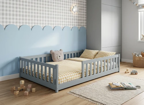 MATI 140x200 popelavá dětská postel Montessori Lano Nábytek