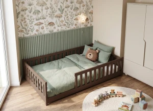 MATI 140x200 tmavá čokoláda jednolůžková dětská postel Lano Nábytek