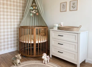 HANIA fi 90 walnut baby cot playpen Lano Furniture