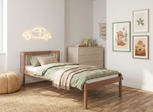 LOVE 90x200 skořicová jednolůžková postel pro děti Lano Nábytek