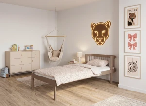LOVE 90x200 mléčná čokoláda jednolůžková postel pro děti Lano Nábytek