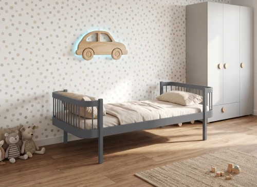 HEART 90x190 grafitová jednolůžková postel pro děti Lano Nábytek