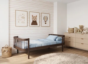 HEART 90x190 tmavá čokoláda jednolůžková postel pro děti Lano Nábytek