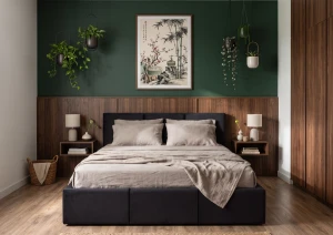 HAVEN 160x200 černá čalouněná postel z veluru Manila 18 Lano Nábytek