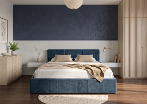 HAVEN 180x200 modrá čalouněná postel z veluru Manila 26 Lano Nábytek