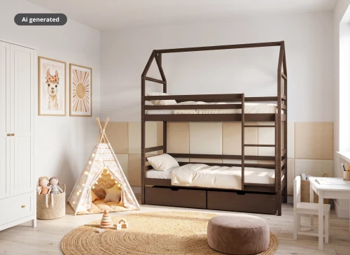 ALEX 80x160 dark chocolate bunk bed Lano Furniture