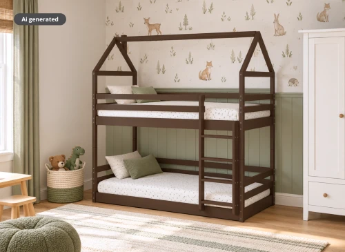 AXEL 80x170 dark chocolate bunk bed house Lano Furniture