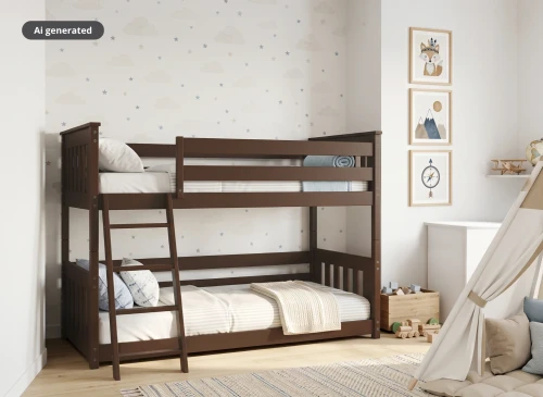 KEVIN 90x190 dark chocolate bunk bed Lano Furniture