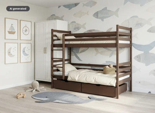 NEMO 80x170 dark chocolate bunk bed Lano Furniture