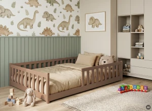 MATI 140x200 mléčná čokoláda jednolůžková dětská postel Lano Nábytek