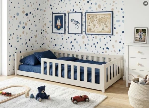 BELLA 90x190 bavlna Montessori postel na podlaze pro děti Lano Nábytek