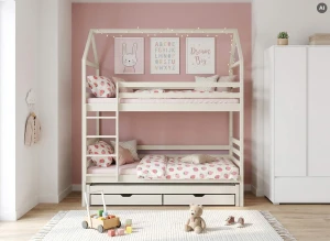 DALIA 80x180 bavlna patrová postel domek Lano Nábytek