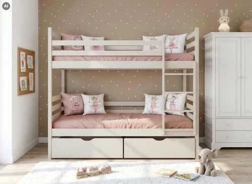 NEMO 90x190 Cotton Bunk Bed by Lano Meble