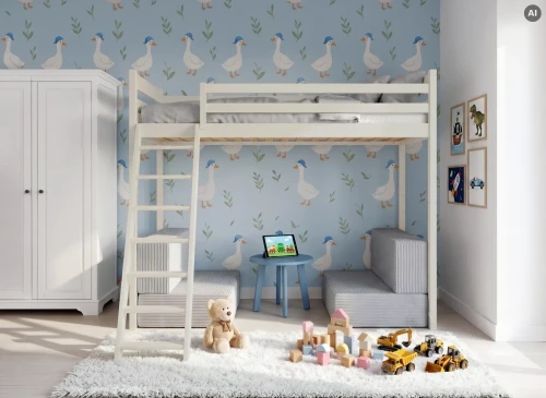 SOFENA 90x200 cotton loft bed with modular sofa fabric gray zoom 15 sage Lano Furniture