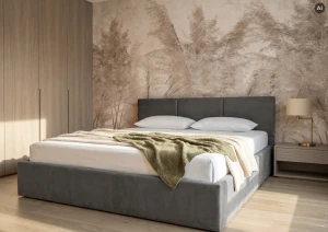 HAVEN 180x200 grafitová čalouněná postel velur Manila 19 Lano Nábytek